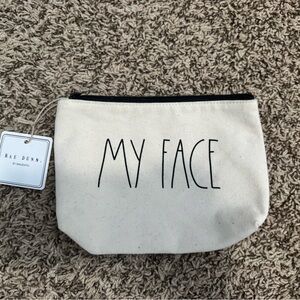 Rae Dunn Canvas Makeup Bag with 'My Face' Print